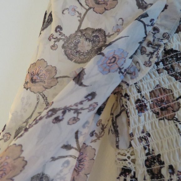 FREE PEOPLE Brunch Date Sheer Bodysuit in Floral Ivory Combo - Size S NWT - Picture 14 of 16